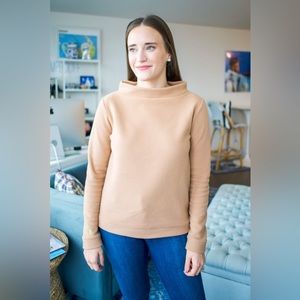 EUC Dudley Stevens Brighton boat neck, natural blush, size medium, vello fleece